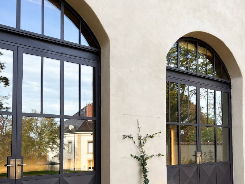 double porte vitrée extérieur en acier