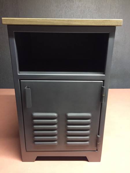 table de chevet metal et bois